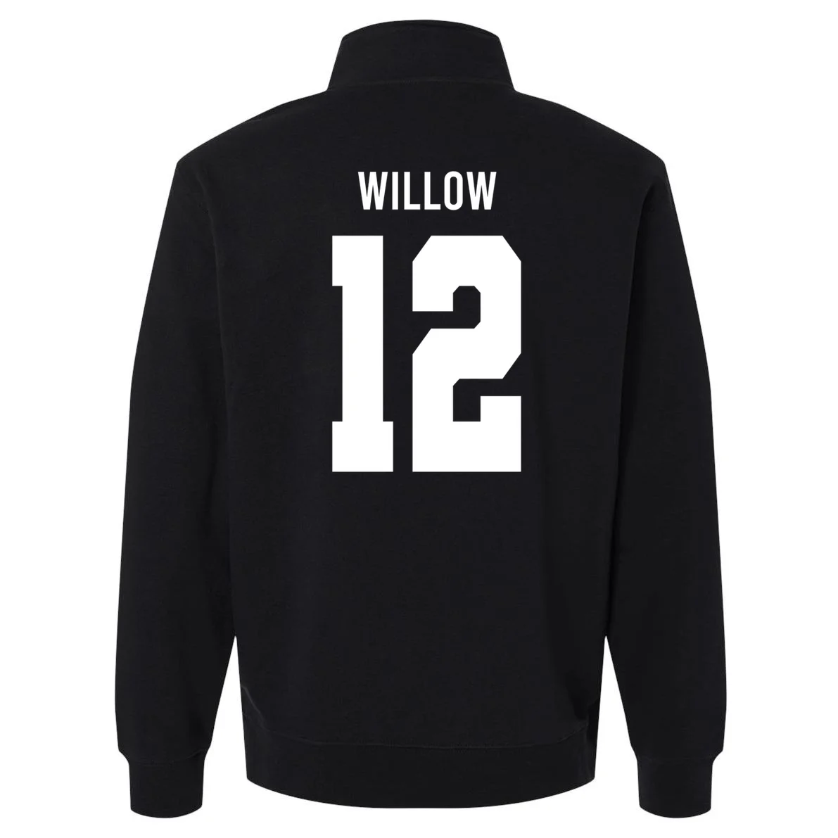 Personalized Senior Football Team Graphic - Custom Photo and Team Name Men's Pullover Quarter Zip - Back - Close-up