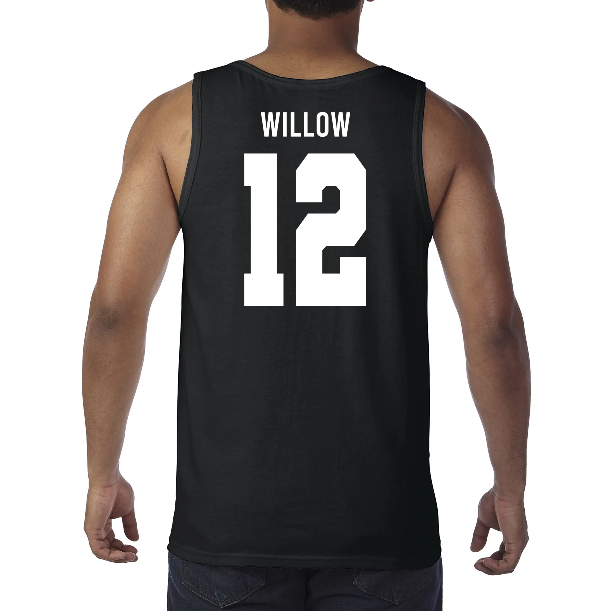 Personalized Senior Football Team Graphic - Custom Photo and Team Name Men's Tank Top - Back