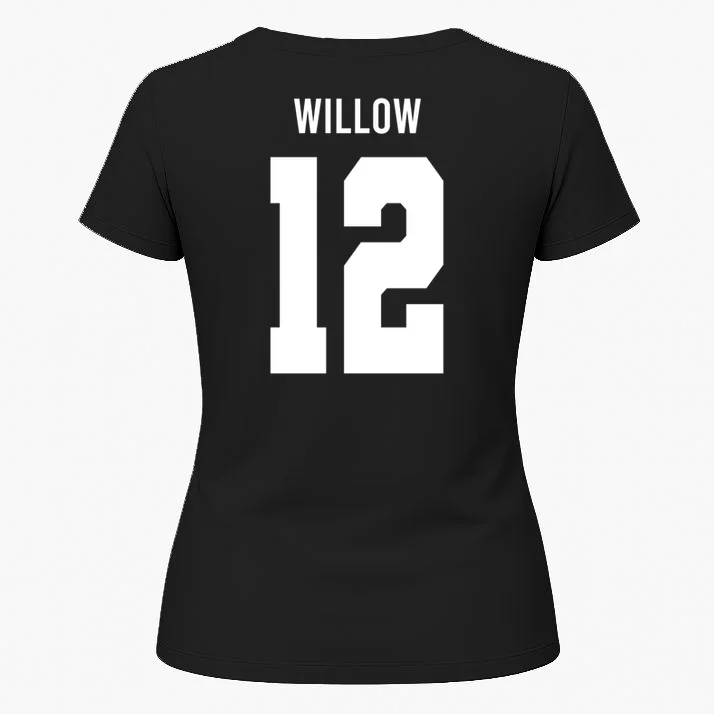 Personalized Senior Football Team Graphic - Custom Photo and Team Name Women's T-Shirt - Back 1