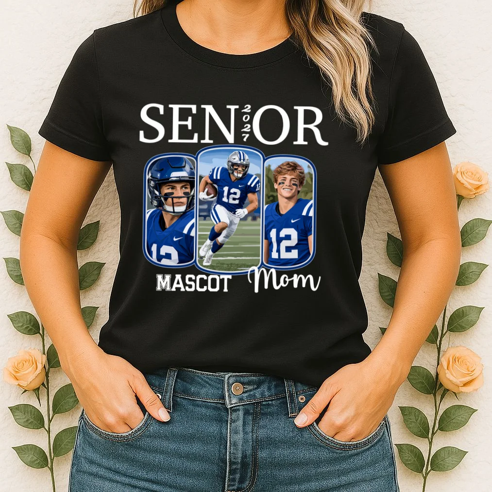 Personalized Senior Football Team Graphic - Custom Photo and Team Name Women's T-Shirt - Front 1