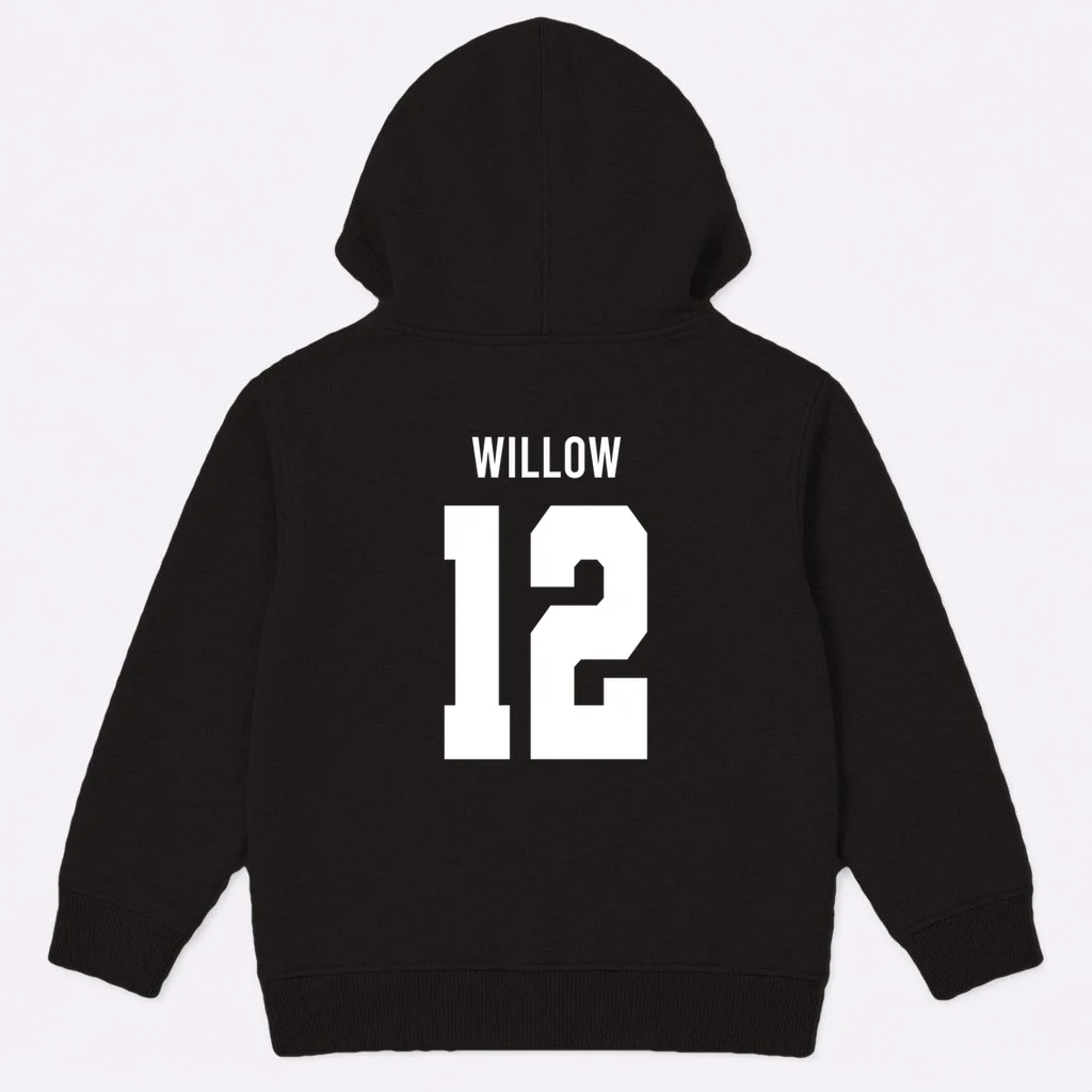 Personalized Senior Football Team Graphic - Custom Photo and Team Name Kids Hoodie - Back