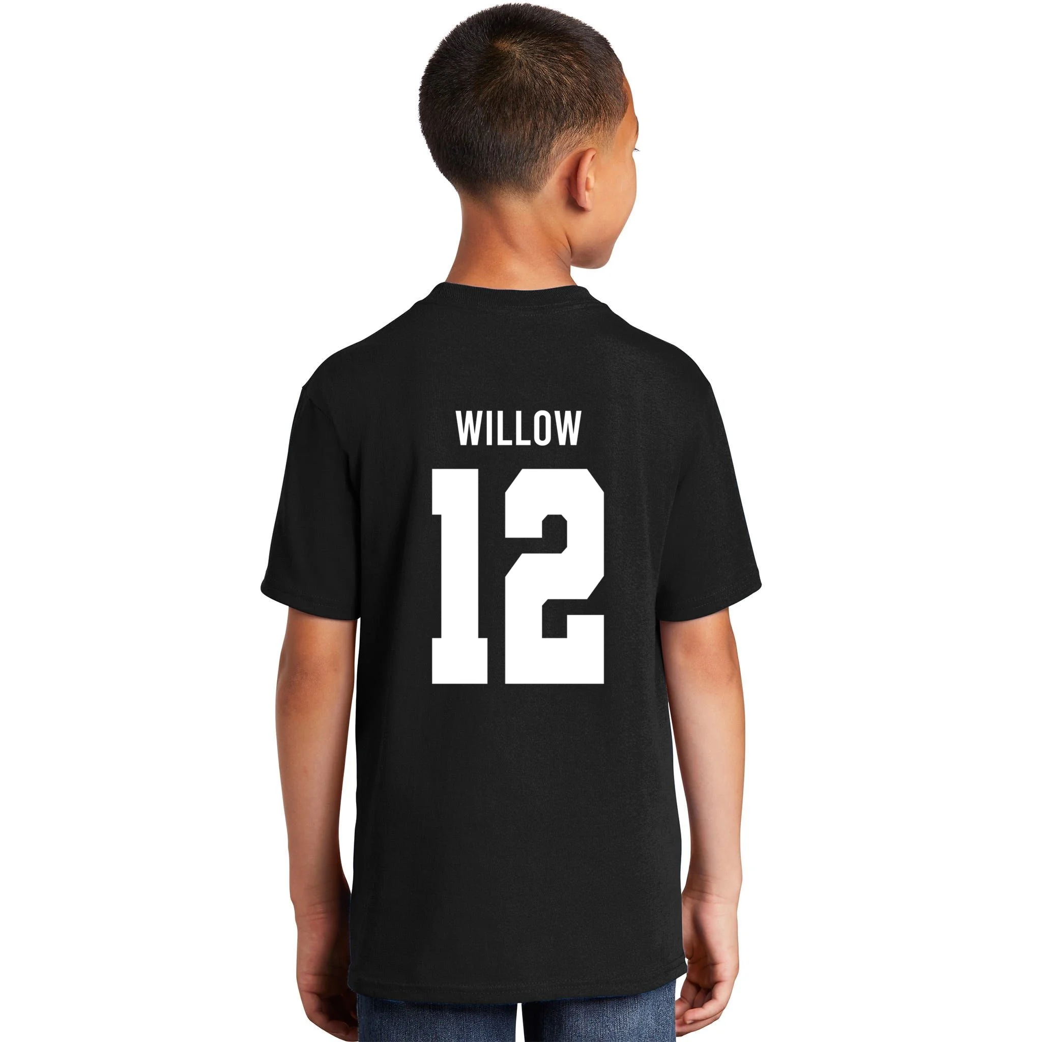 Personalized Senior Football Team Graphic - Custom Photo and Team Name Kids T-Shirt - Back