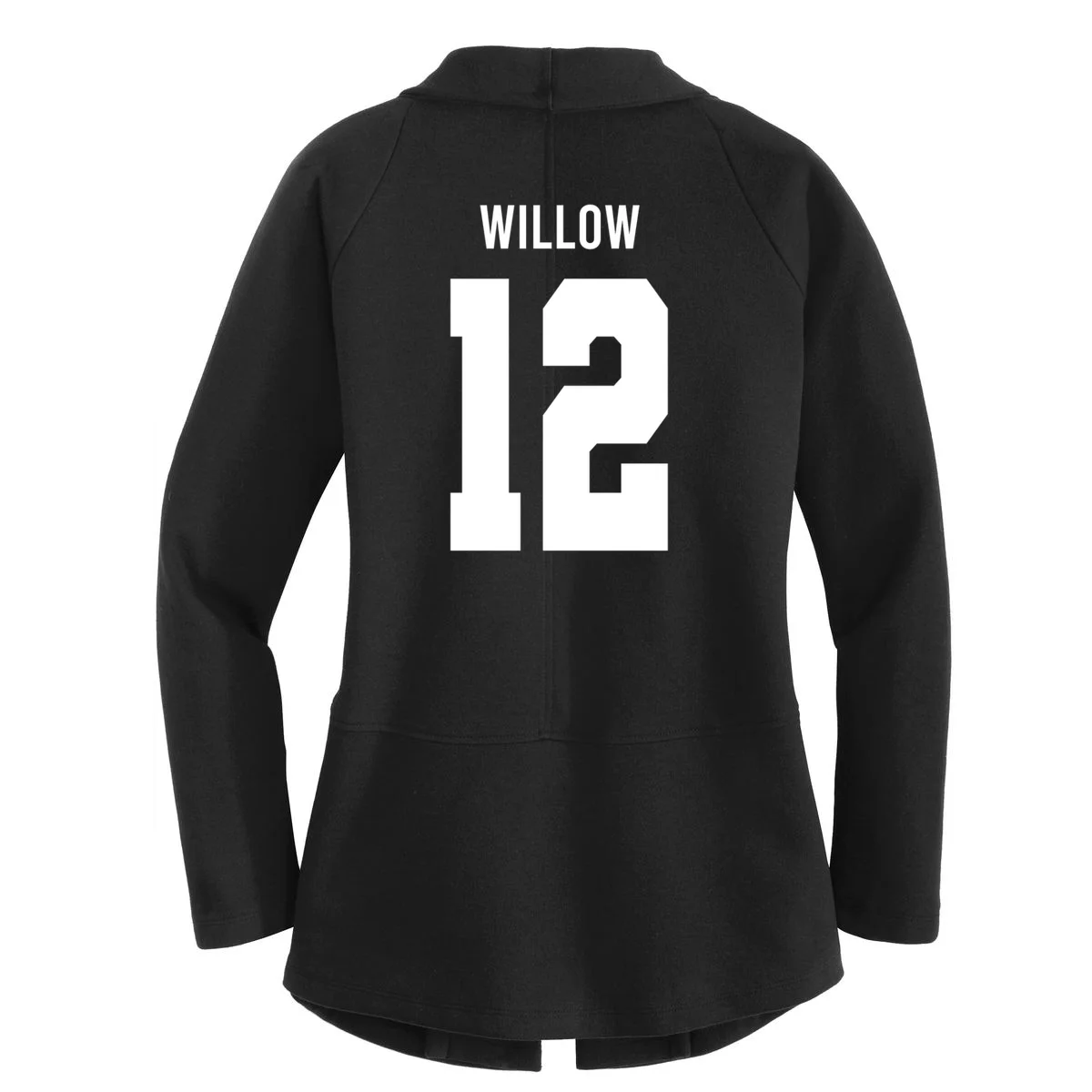 Personalized Senior Football Team Graphic - Custom Photo and Team Name Women's Cardigan - Back - Close-up