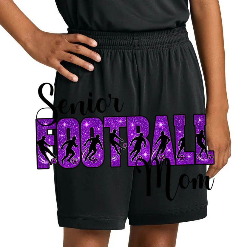 Personalized Senior Football Support Graphic – Custom Name & Number Kids Shorts - Front 1