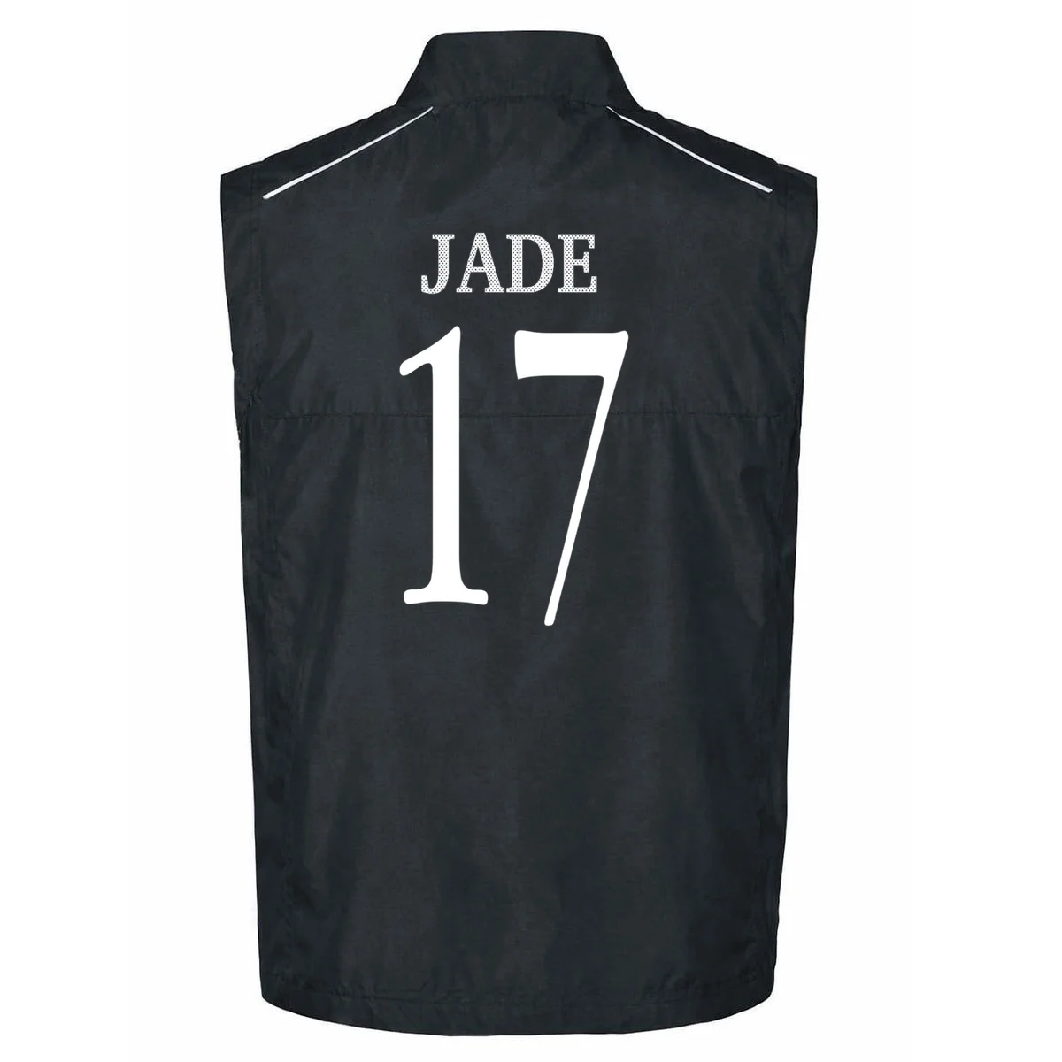 Personalized Senior Football Support Graphic – Custom Name & Number Men's Vest - Back - Close-up