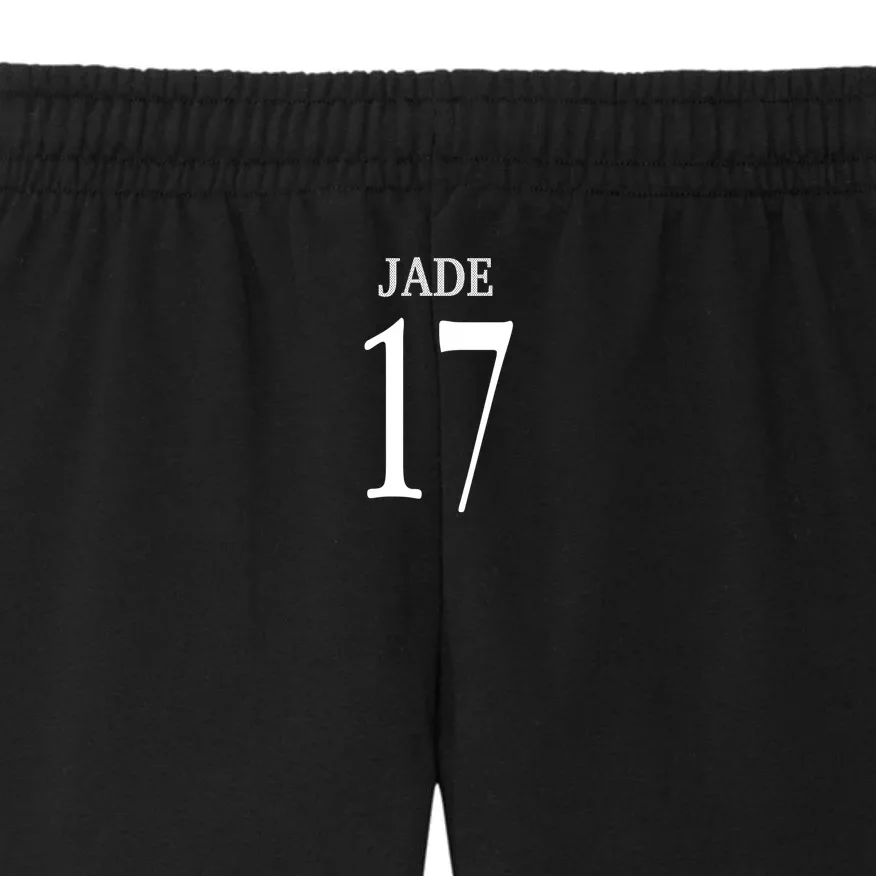Personalized Senior Football Support Graphic – Custom Name & Number Women's Fleece Sweatpants - Back - Close-up