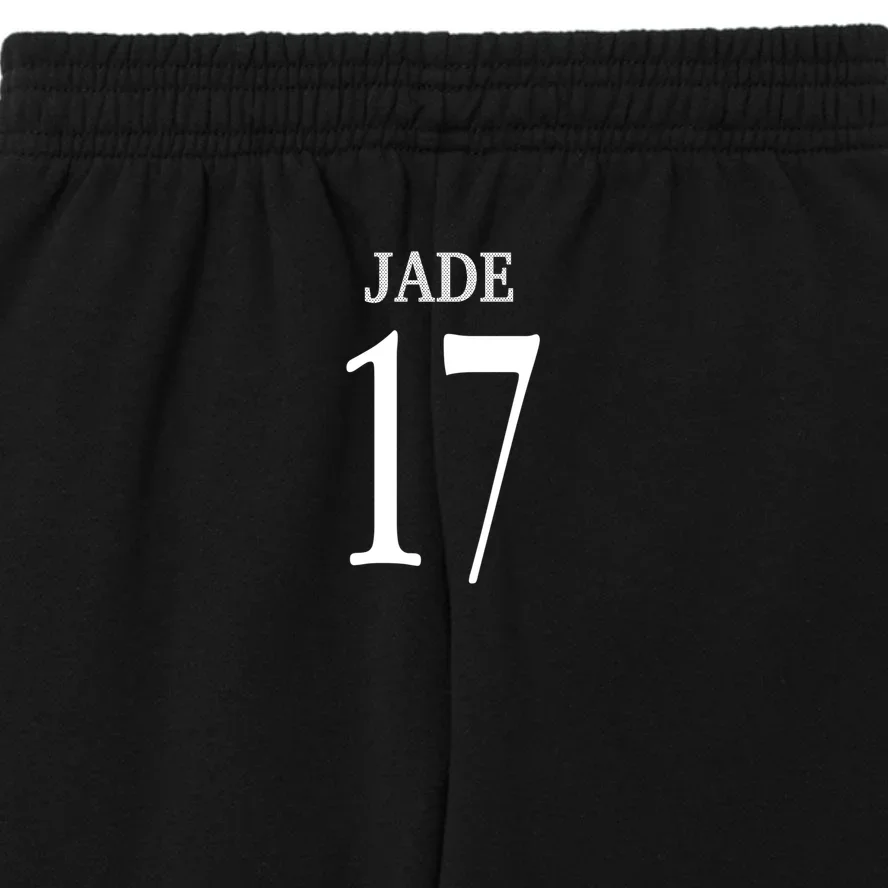 Personalized Senior Football Support Graphic – Custom Name & Number Kids Fleece Sweatpants - Back - Close-up