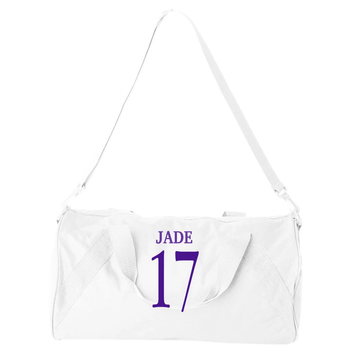 Personalized Senior Football Support Graphic – Custom Name & Number Duffel Bag - Back - Close-up