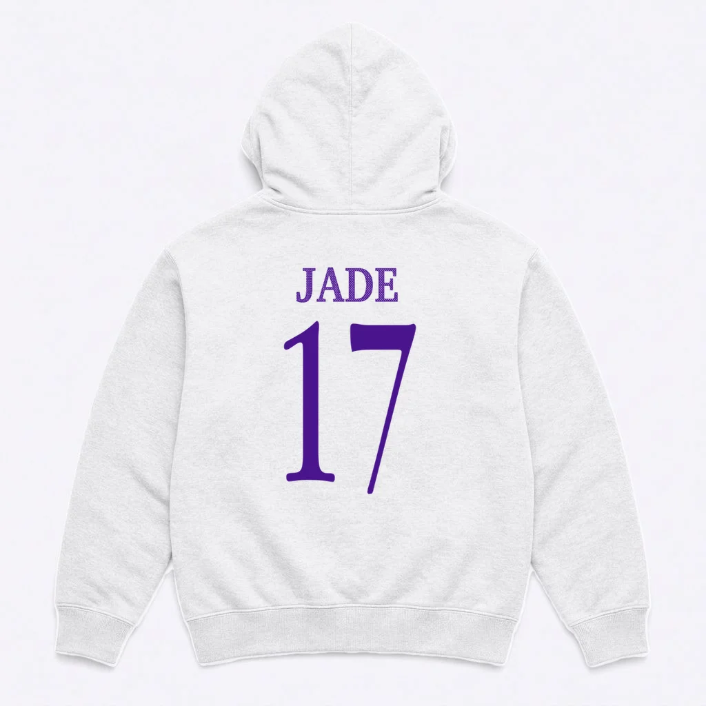 Personalized Senior Football Support Graphic – Custom Name & Number Men's Hoodie - Back