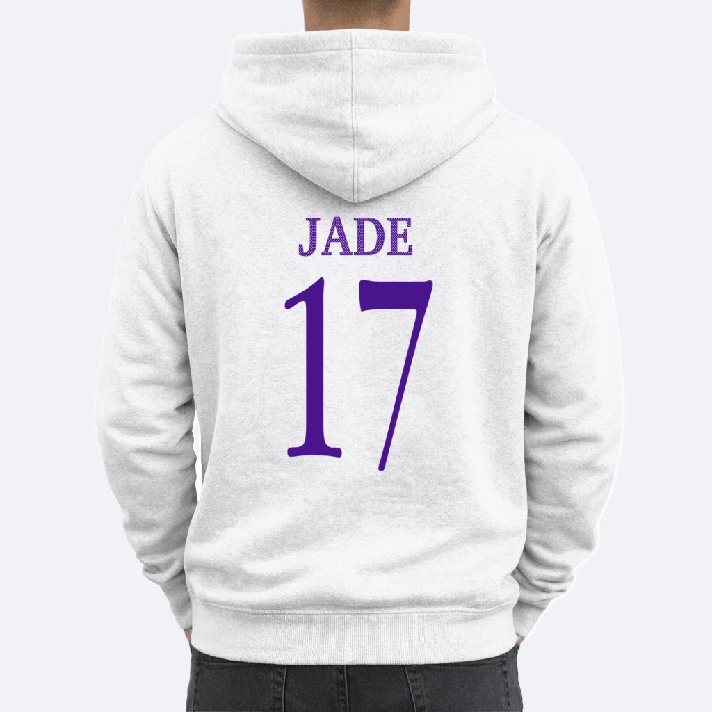 Personalized Senior Football Support Graphic – Custom Name & Number Men's Hoodie - Back 1