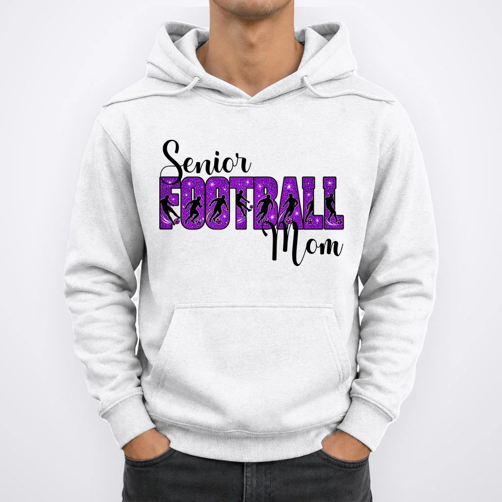 Personalized Senior Football Support Graphic – Custom Name & Number Men's Hoodie - Front 1