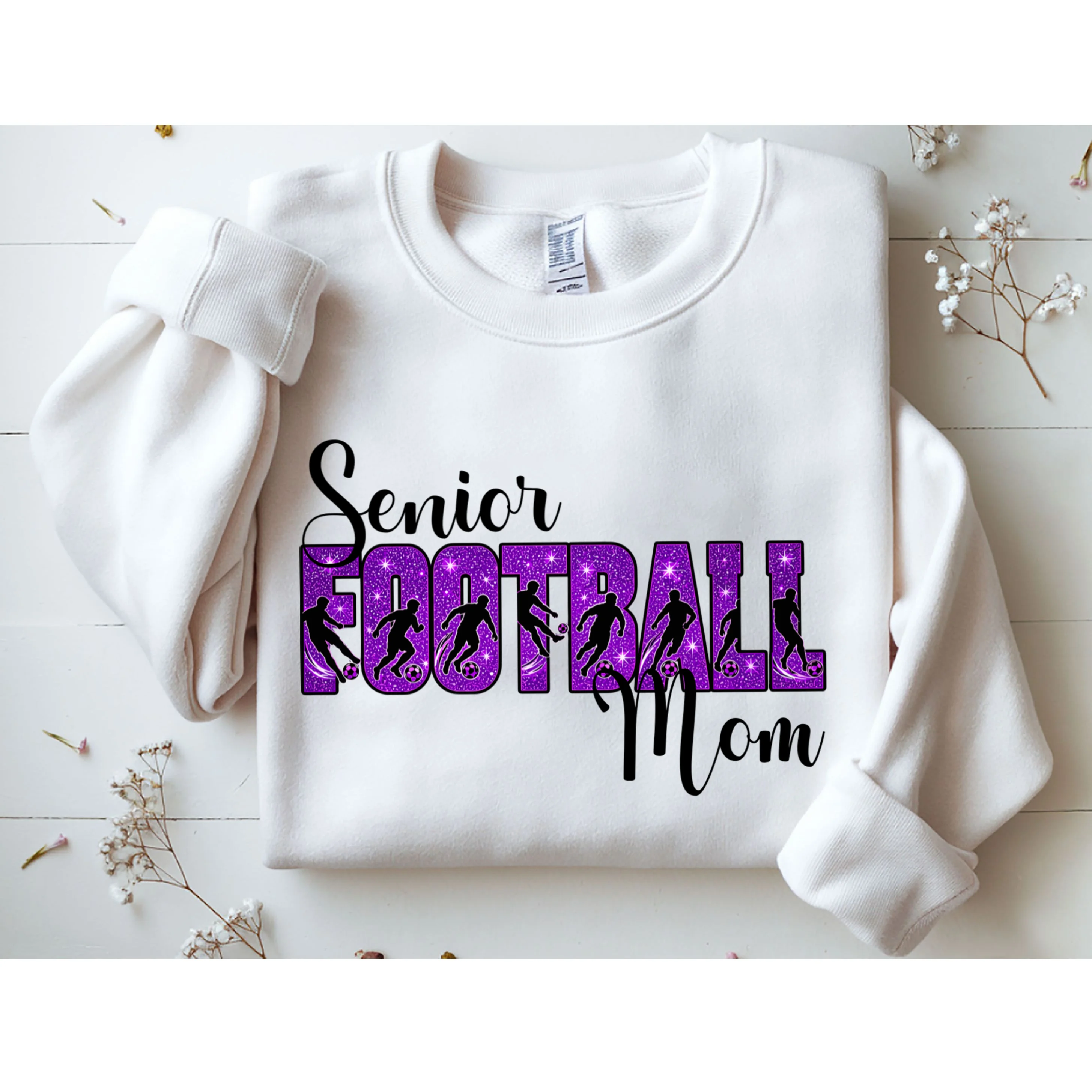 Personalized Senior Football Support Graphic – Custom Name & Number Men's Sweatshirt - Front 1