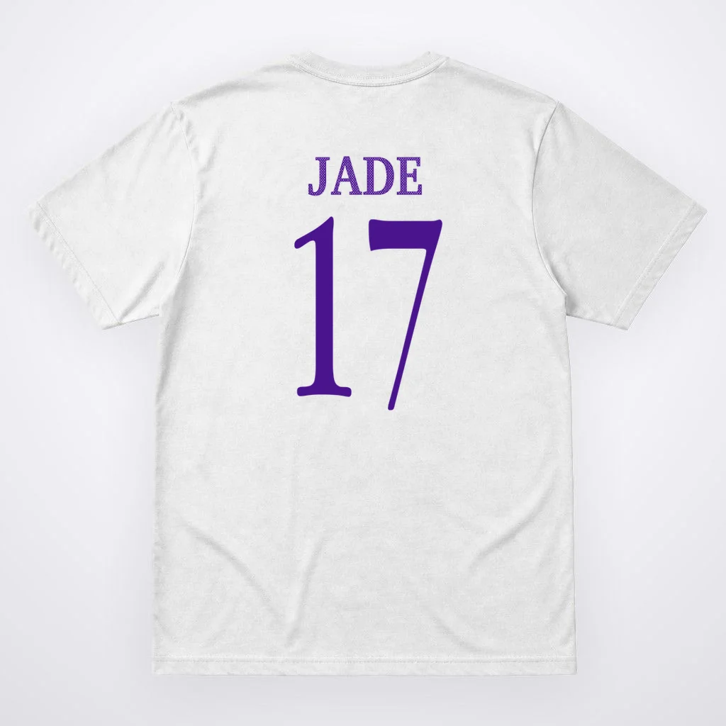 Personalized Senior Football Support Graphic – Custom Name & Number Men's T-Shirt - Back