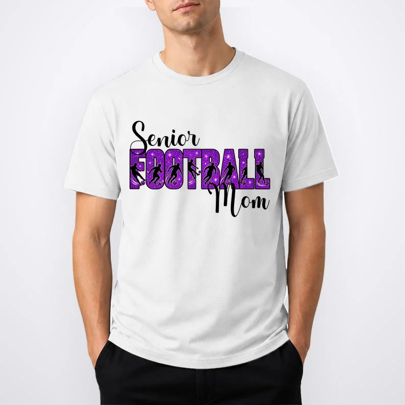 Personalized Senior Football Support Graphic – Custom Name & Number Men's T-Shirt - Front 1