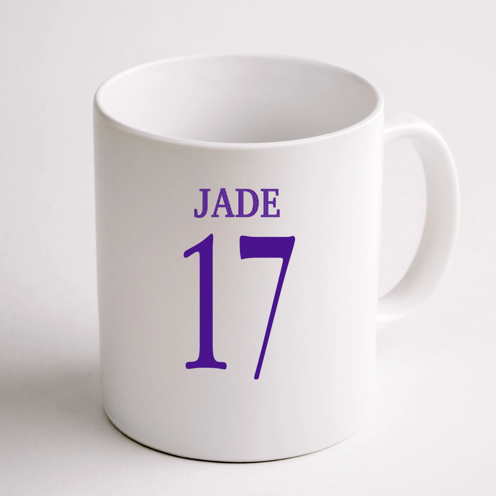 Personalized Senior Football Support Graphic – Custom Name & Number Mug - Back