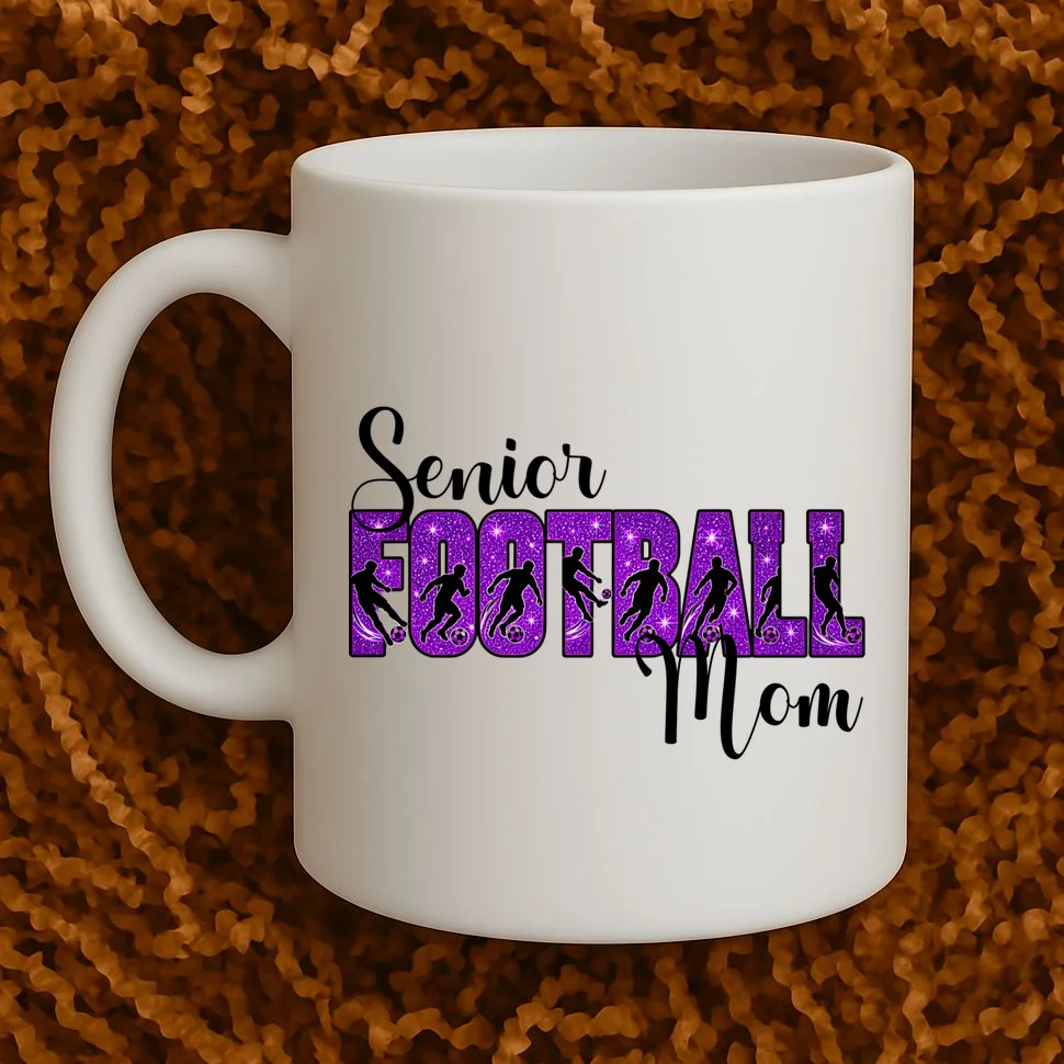 Personalized Senior Football Support Graphic – Custom Name & Number Mug - Front 1