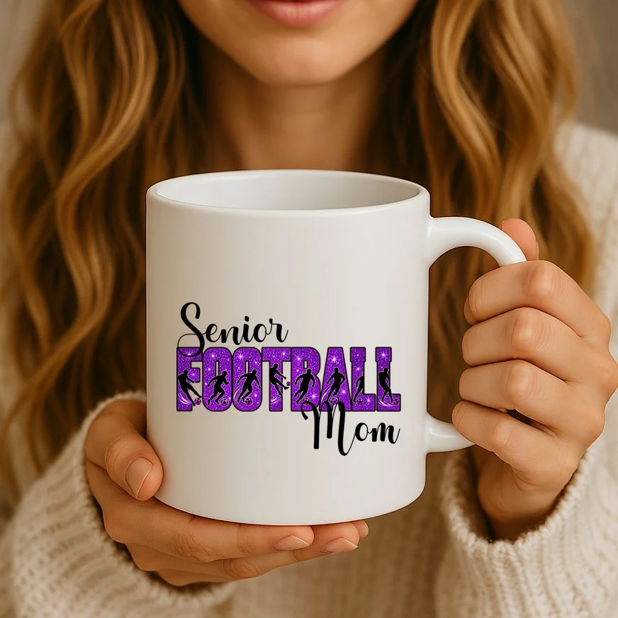 Personalized Senior Football Support Graphic – Custom Name & Number Mug - Front 2