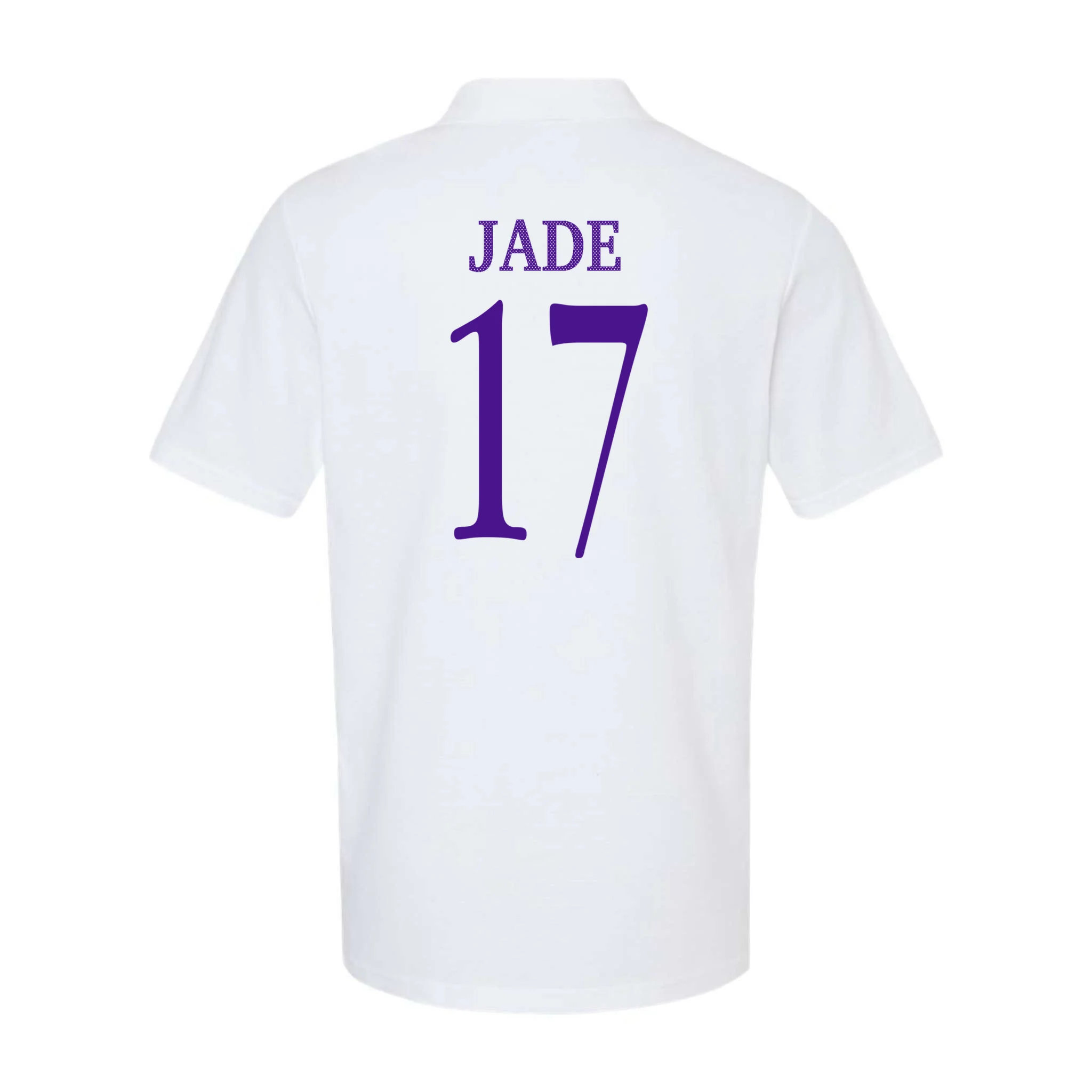Personalized Senior Football Support Graphic – Custom Name & Number Men's Polo - Back