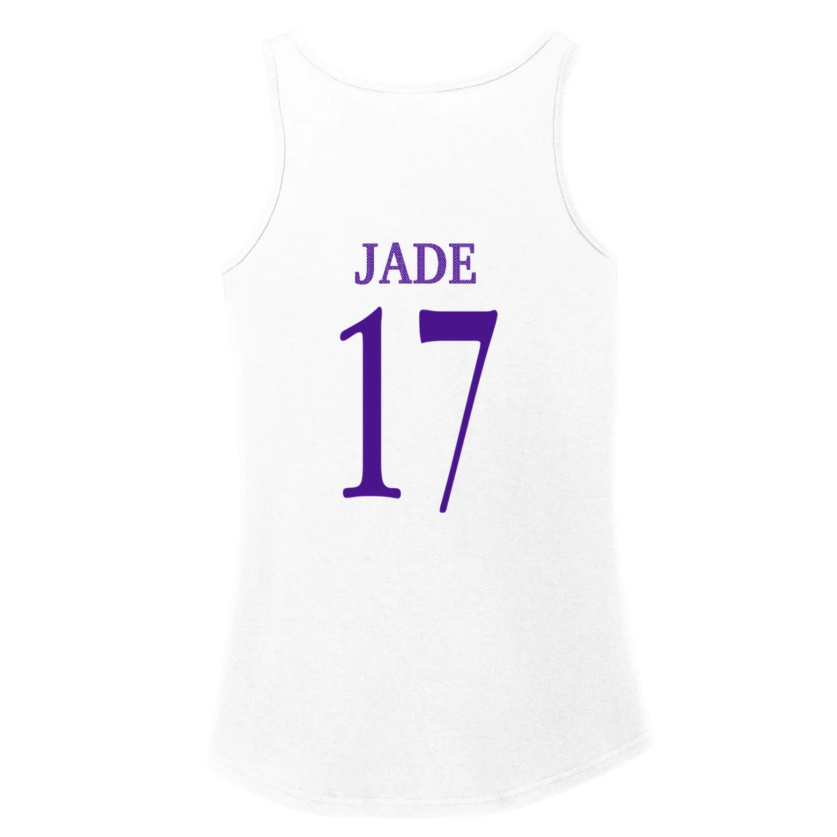 Personalized Senior Football Support Graphic – Custom Name & Number Women's Tank Top - Back - Close-up