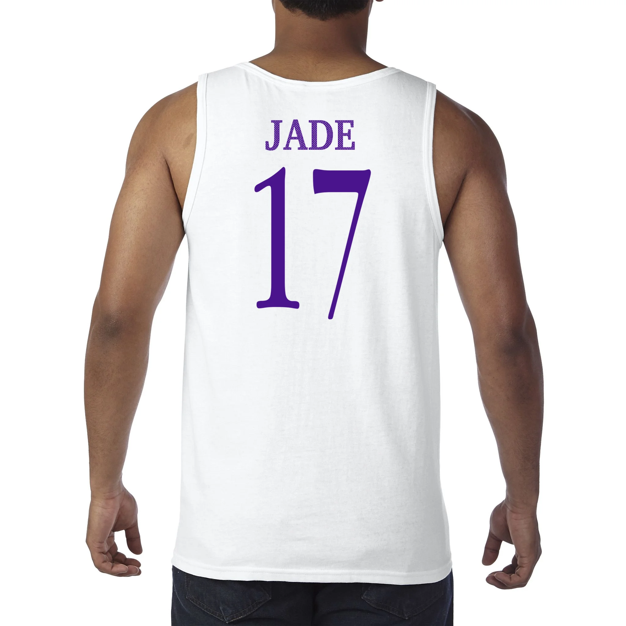 Personalized Senior Football Support Graphic – Custom Name & Number Men's Tank Top - Back