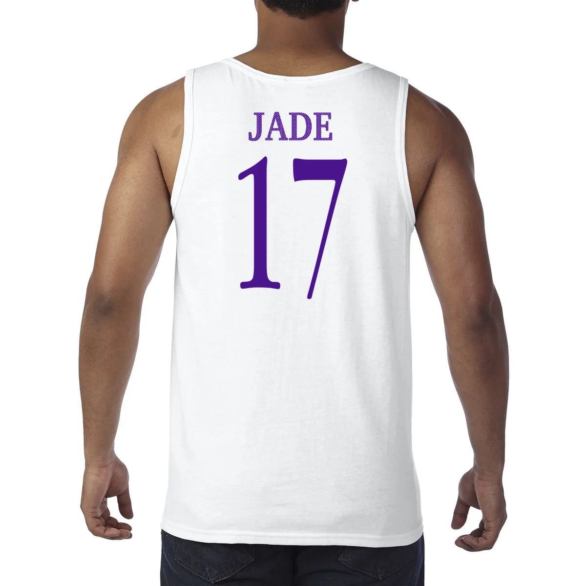 Personalized Senior Football Support Graphic – Custom Name & Number Men's Tank Top - Back