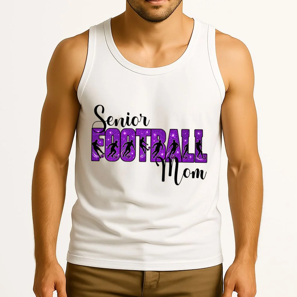 Personalized Senior Football Support Graphic – Custom Name & Number Men's Tank Top - Front 2