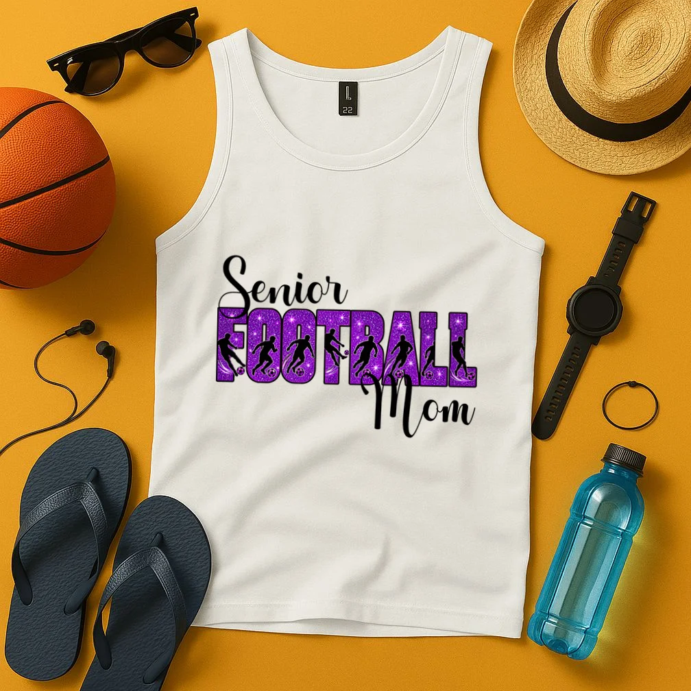 Personalized Senior Football Support Graphic – Custom Name & Number Men's Tank Top - Front 3
