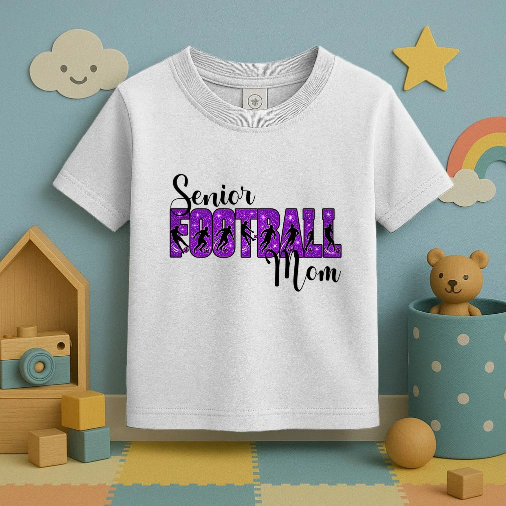 Personalized Senior Football Support Graphic – Custom Name & Number Toddler T-Shirt - Front 2