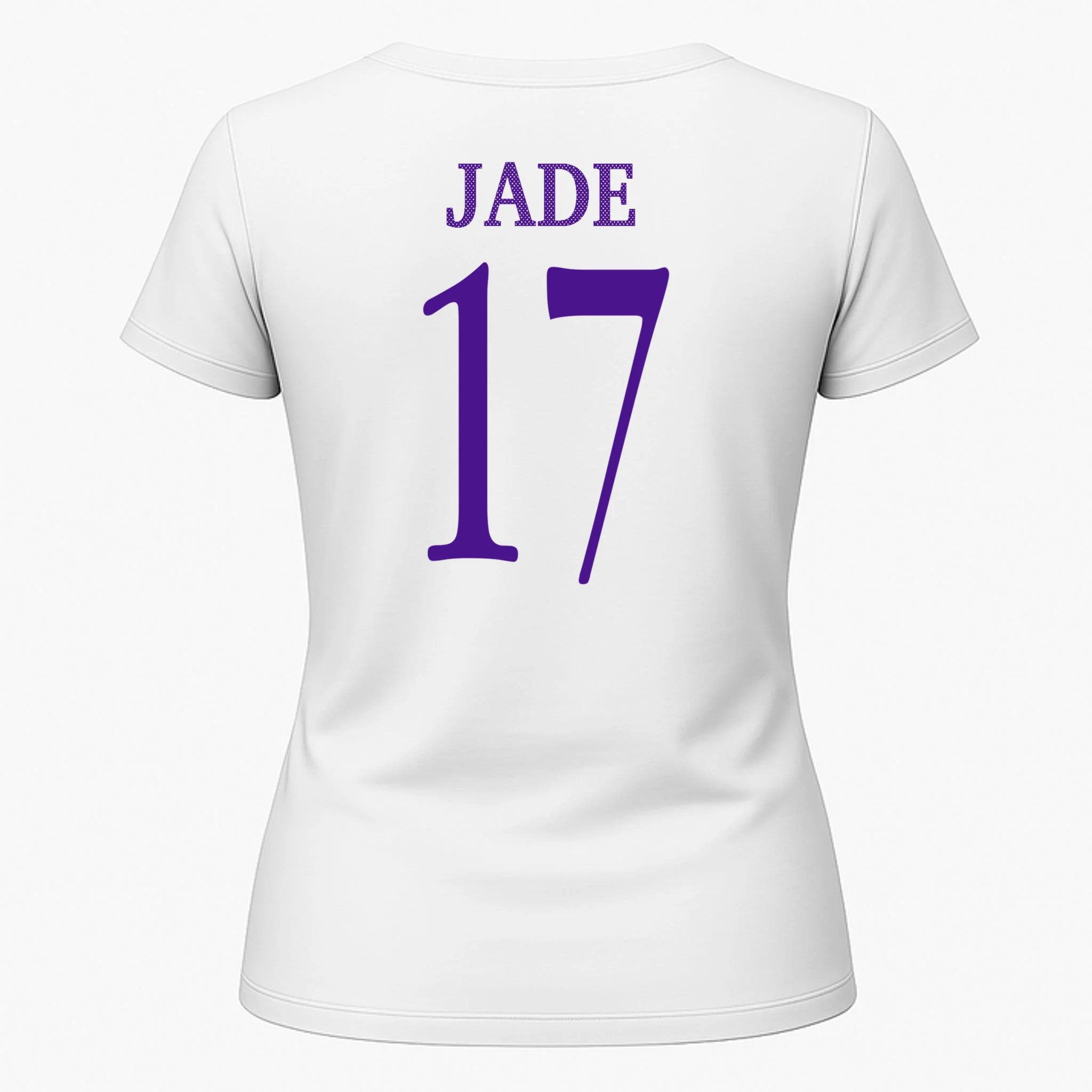 Personalized Senior Football Support Graphic – Custom Name & Number Women's T-Shirt - Back 1