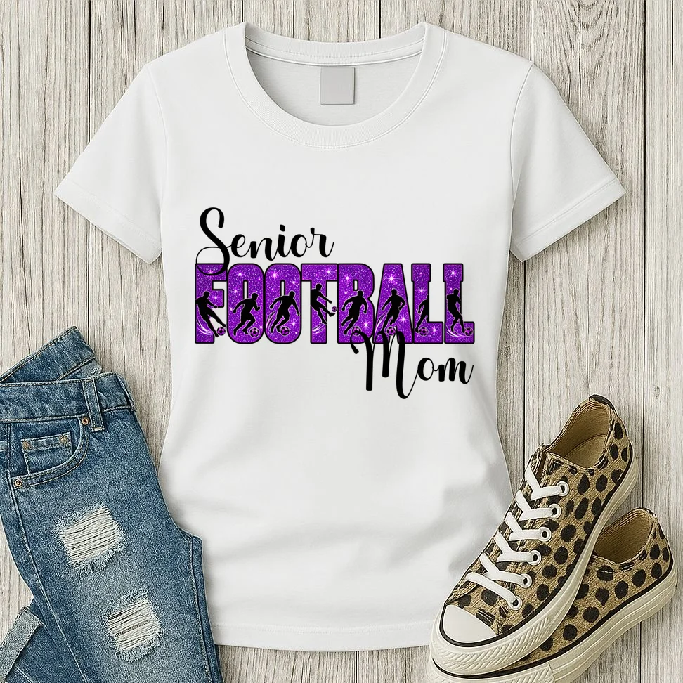 Personalized Senior Football Support Graphic – Custom Name & Number Women's T-Shirt - Front 2