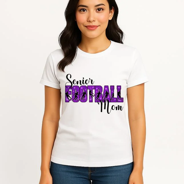 Personalized Senior Football Support Graphic – Custom Name & Number Women's T-Shirt - Front 3