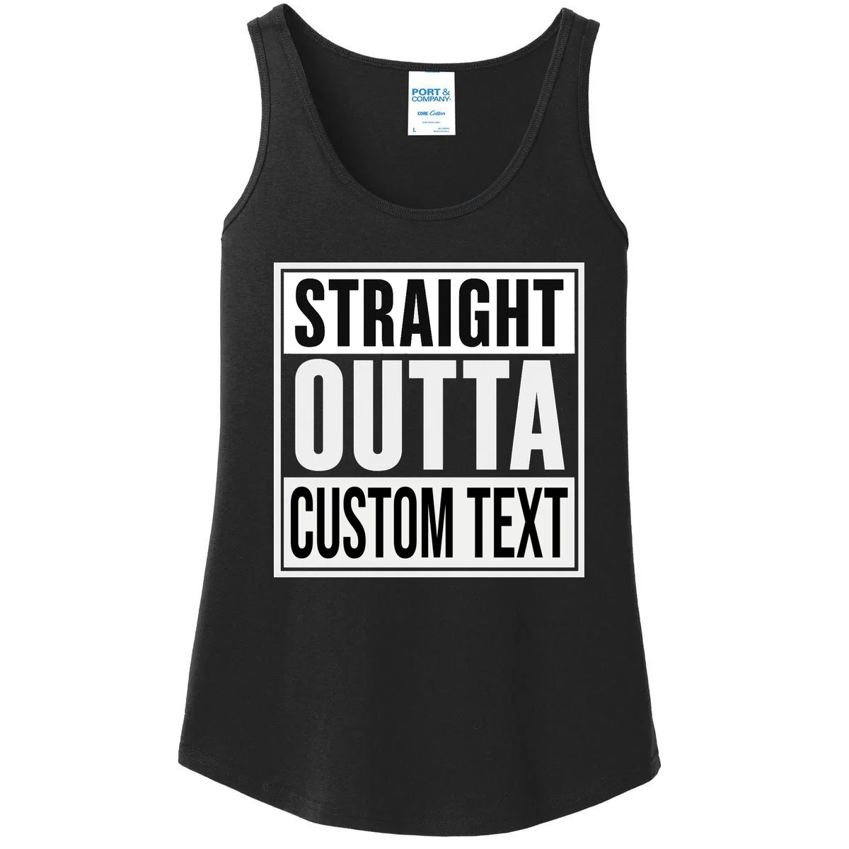 Straight Outta Custom Text Women's Tank Top - Front