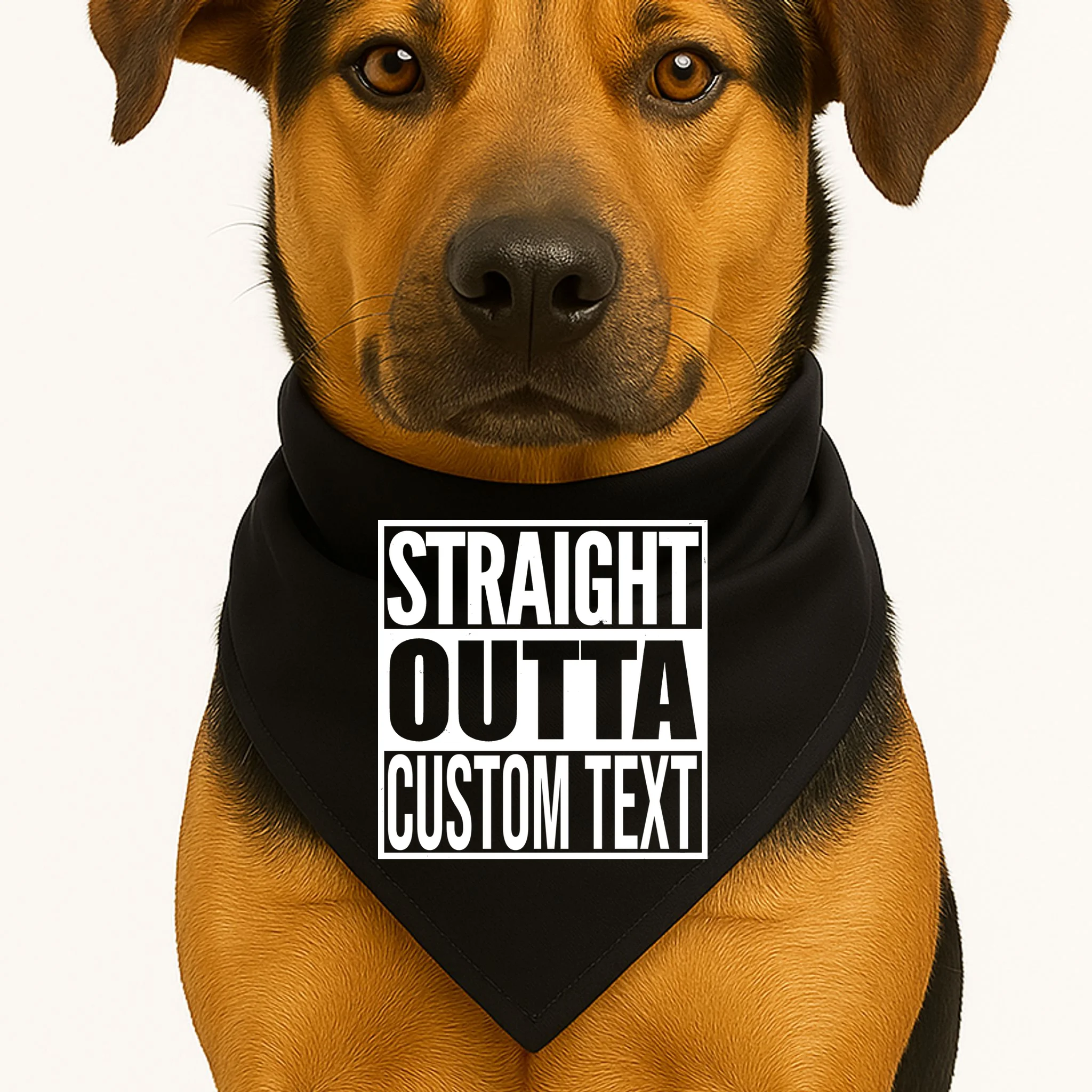 Straight Outta Personalized Dog Bandana - Front 1