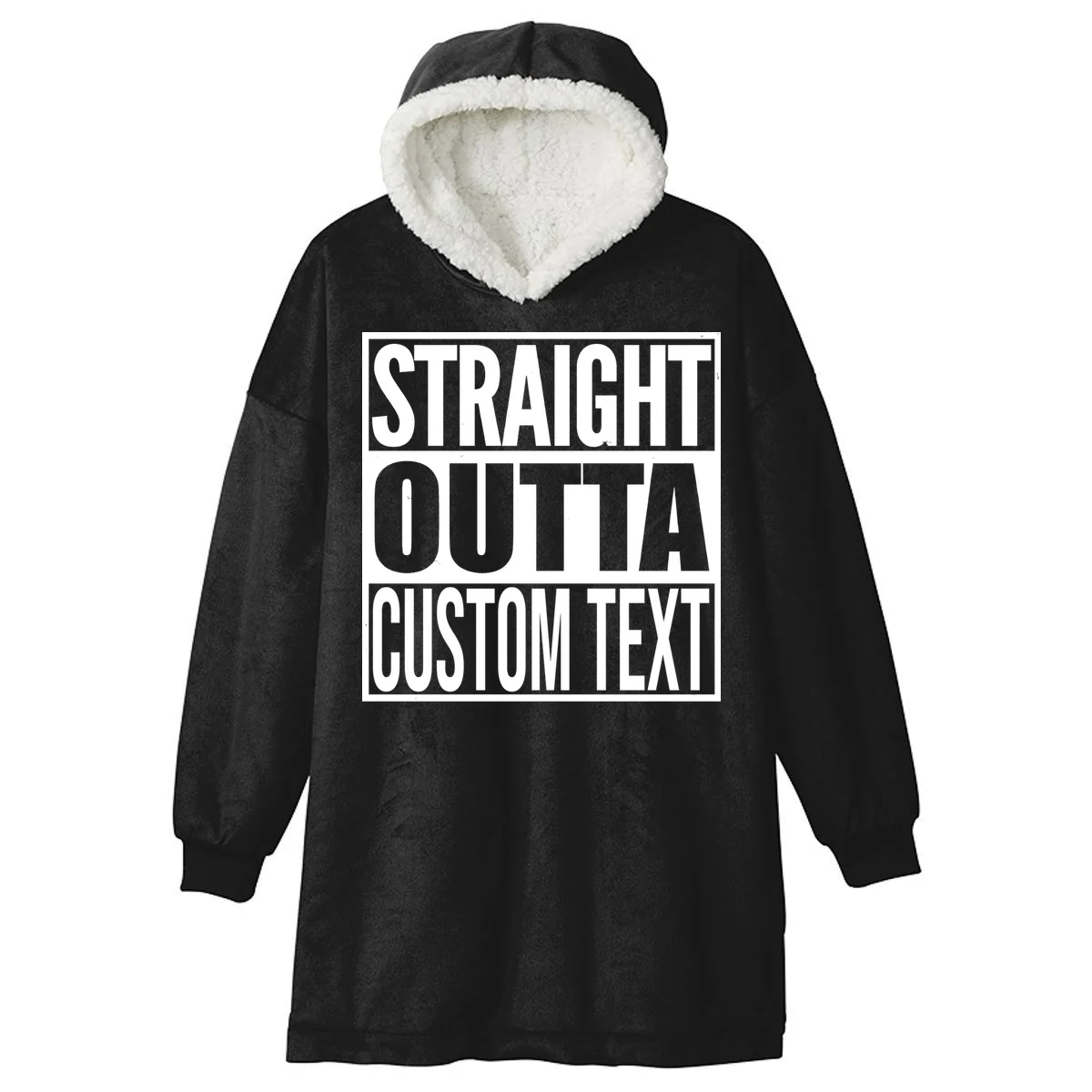 Straight Outta Personalized Hooded Blanket - Front