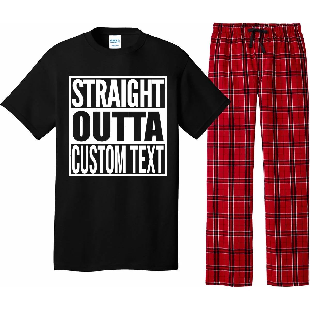 Straight Outta Personalized Pajama Set - Front