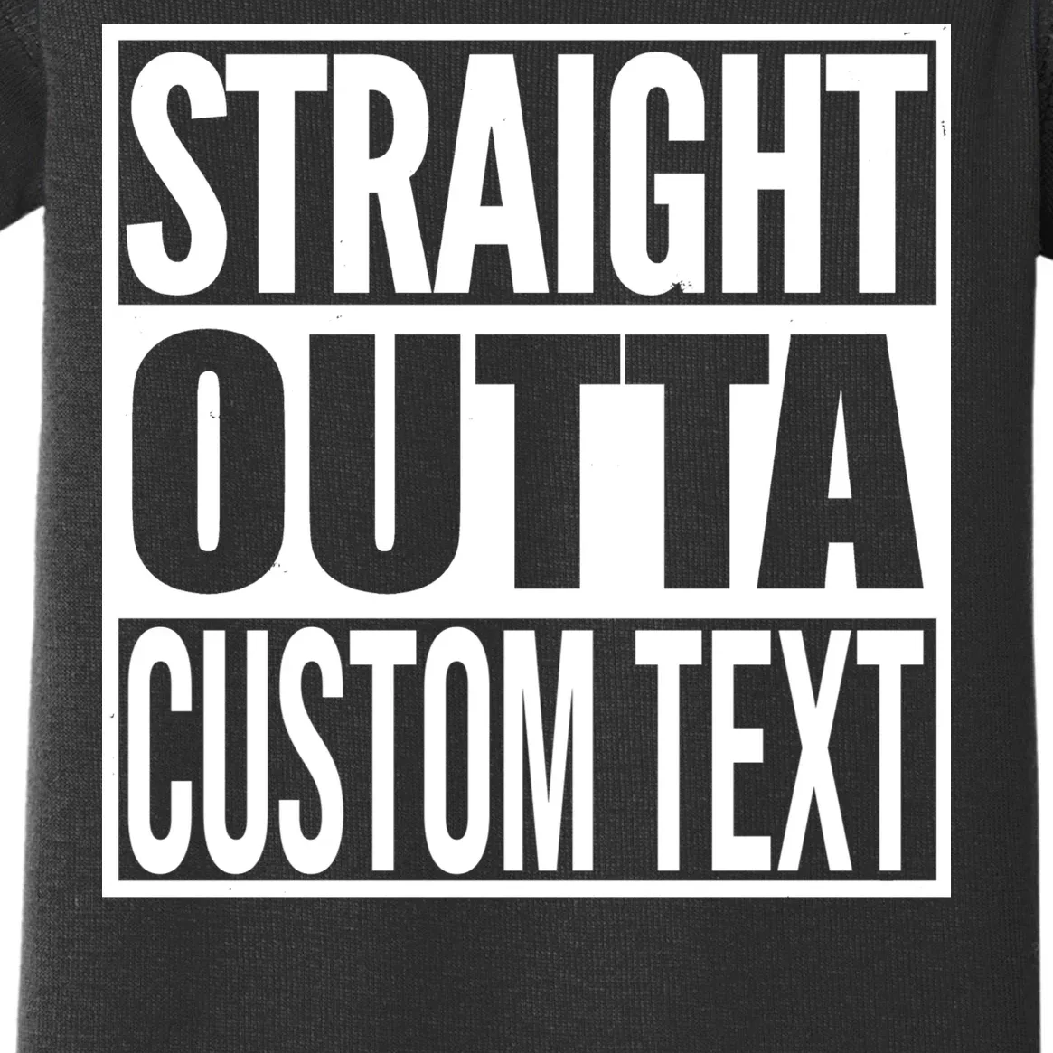 Straight Outta Personalized Baby Bodysuit - Front - Close-up