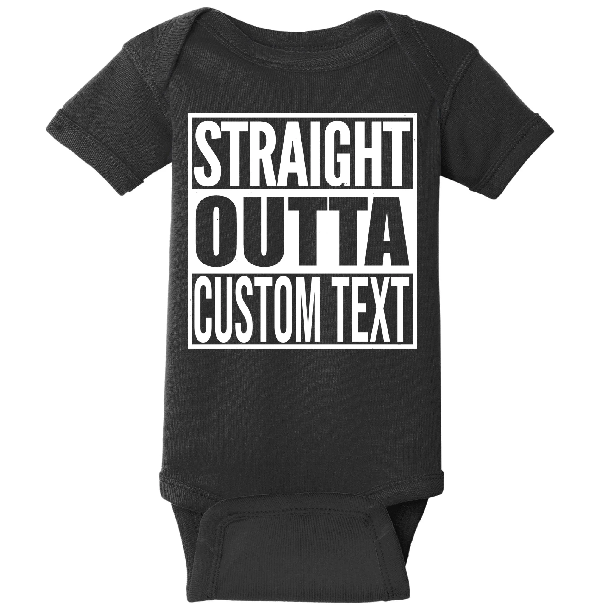 Straight Outta Personalized Baby Bodysuit - Front