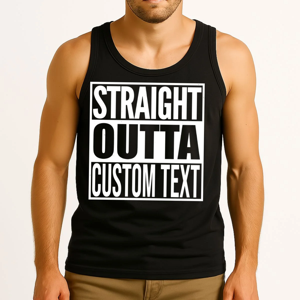 Straight Outta Personalized Tank Top - Front 2