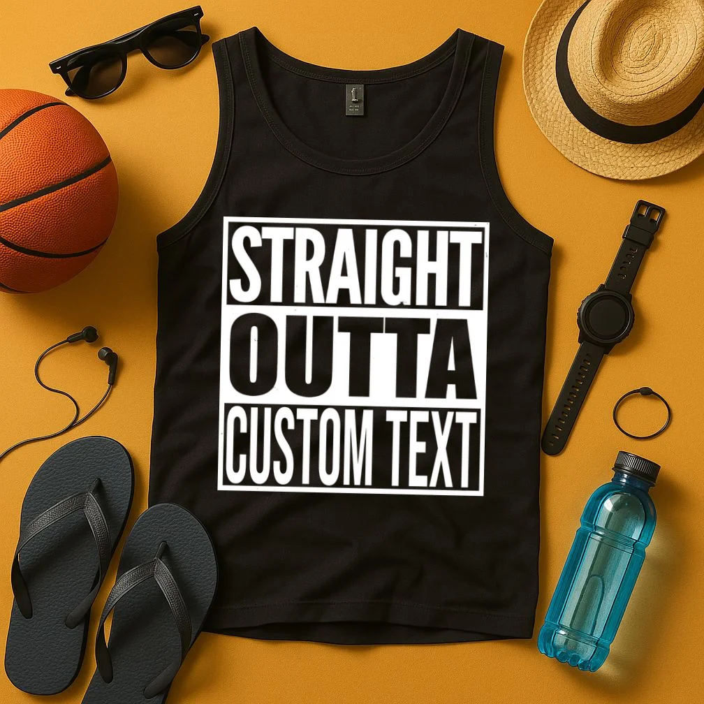Straight Outta Personalized Tank Top - Front 3
