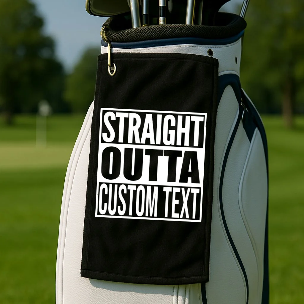 Straight Outta Personalized Golf Towel - Front 2