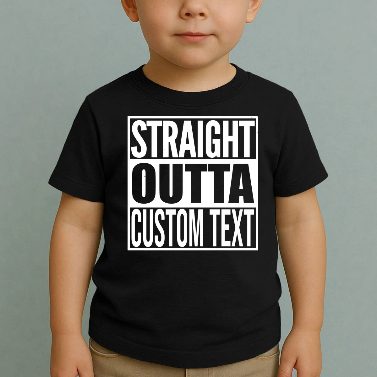 Straight Outta Personalized Toddler T-Shirt - Front 1