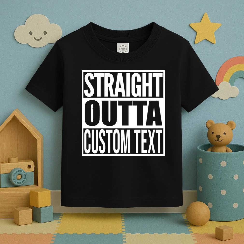 Straight Outta Personalized Toddler T-Shirt - Front 2
