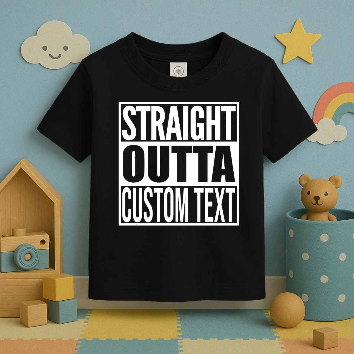 Straight Outta Personalized Toddler T-Shirt - Front 2