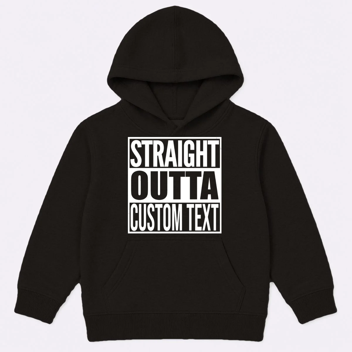 Straight Outta Personalized Kids Hoodie - Front