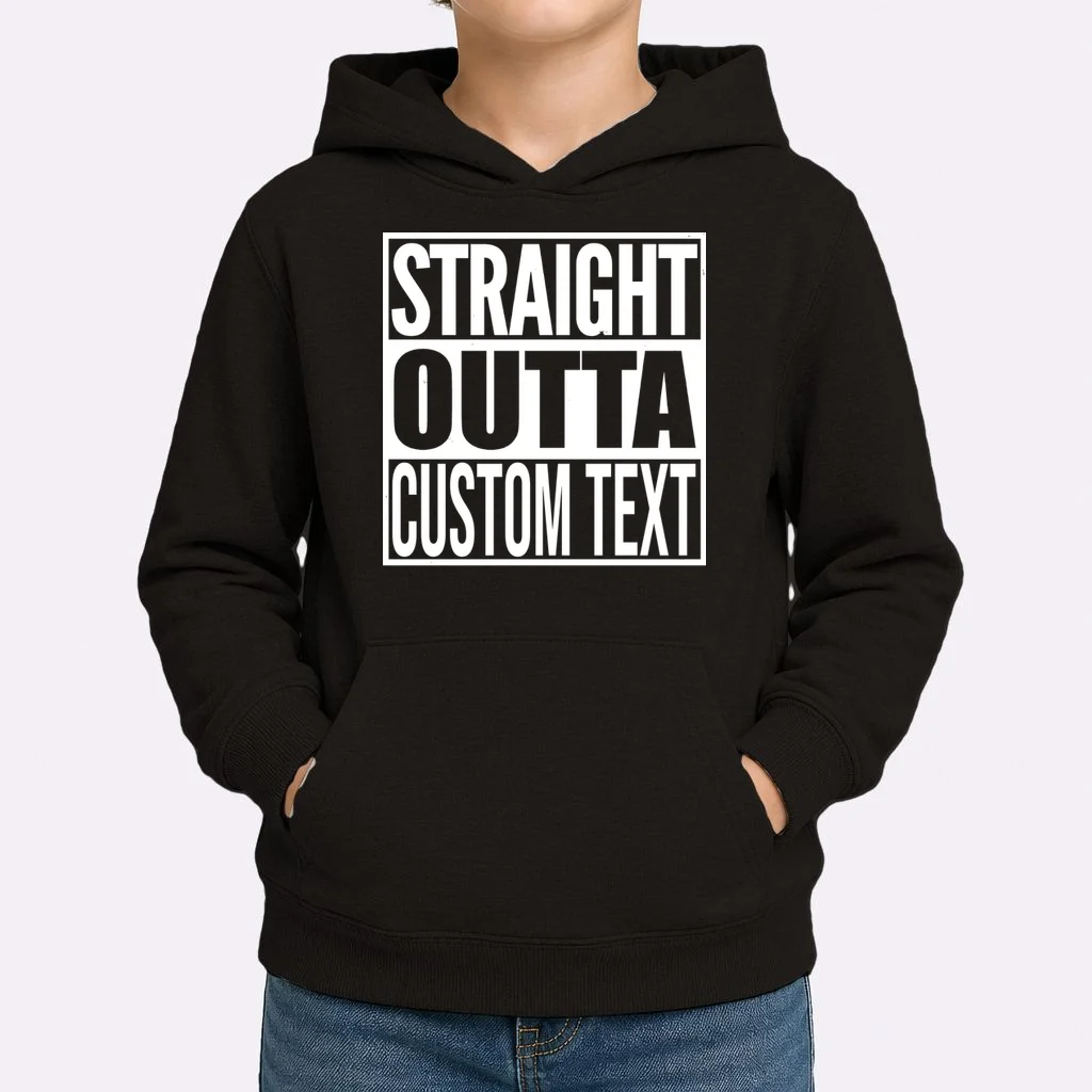 Straight Outta Personalized Kids Hoodie - Front 1
