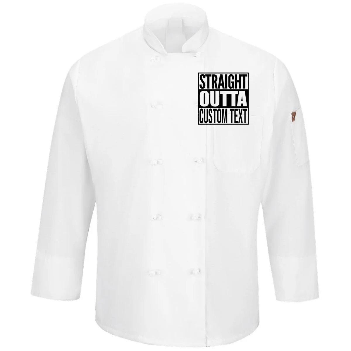 Straight Outta Personalized Men's Chef Coat - Front