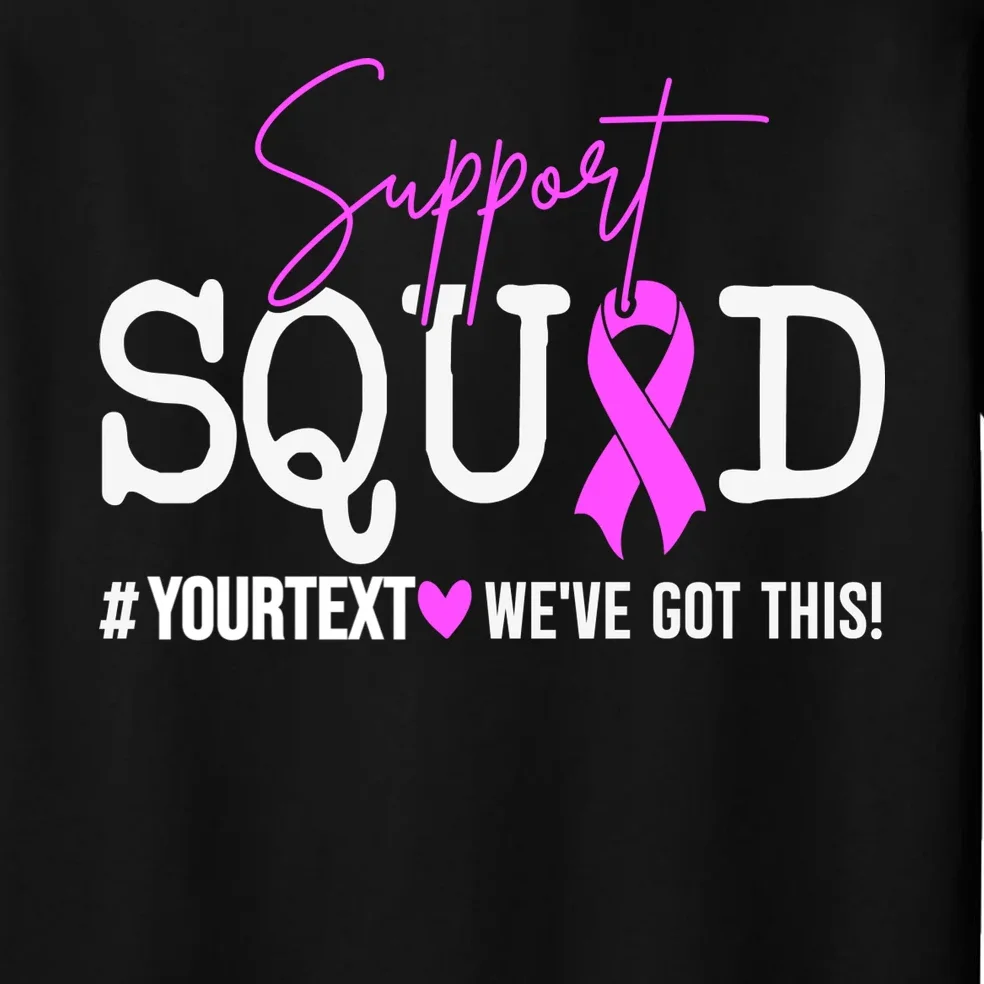 Support Squad Breast Cancer Awareness Pink Ribbon Personalized Custom Text Men's Pajamas - Front - Close-up