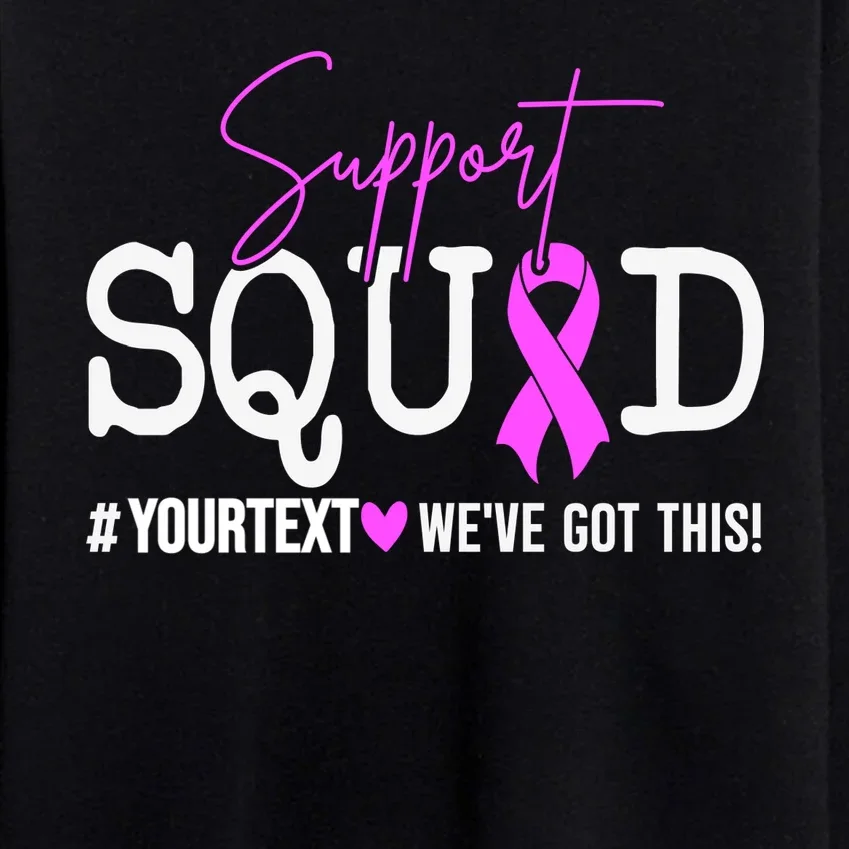 Support Squad Breast Cancer Awareness Pink Ribbon Personalized Custom Text Men's Sweatsuit - Front - Close-up