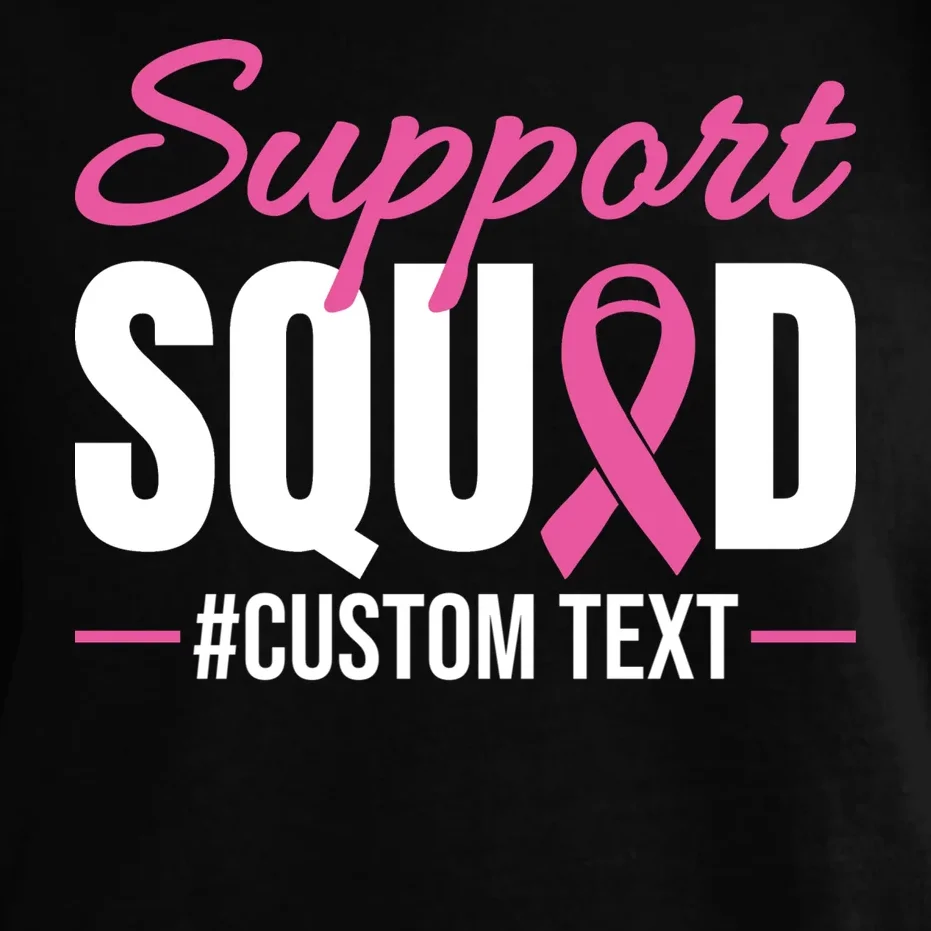 Support Squad Breast Cancer Awareness Personalized Text Comfort Colors Unisex T-Shirt - Front - Close-up
