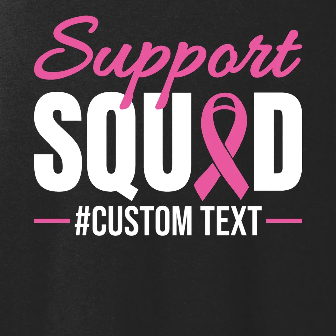 Support Squad Breast Cancer Awareness Personalized Text Women's Tank Top - Front - Close-up
